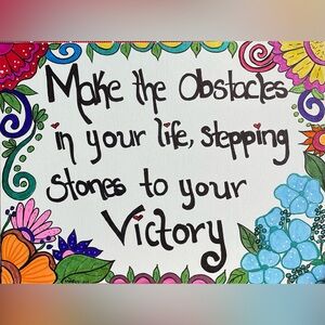 Victory 💐 acrylic pen art canvas 12x16 💕